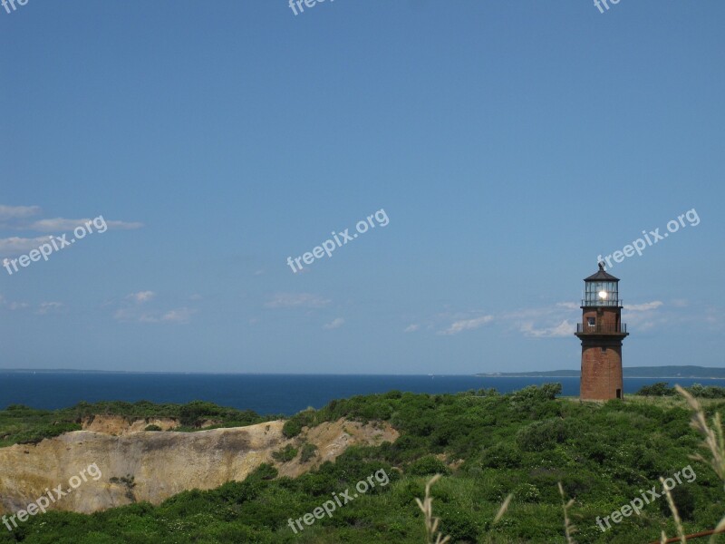 Lighthouse Martha's Vineyard Shore Landmark Sky