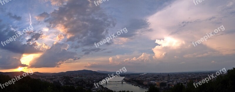 Budapest Birdview Hill Sky Outdoor