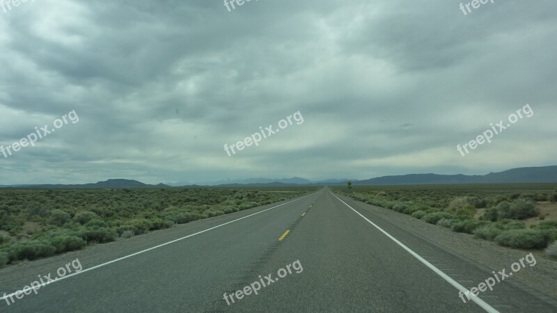 America Nevada Desert Holiday Endless Road Free Photos