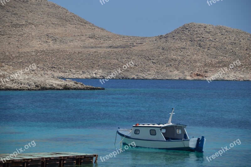 Chalki Bay Boat Greece Island