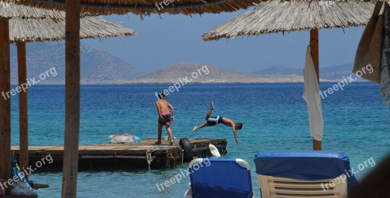 Chalki Beach Kania Greece Boys