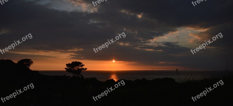 Lee Devon Sunset Water Sea