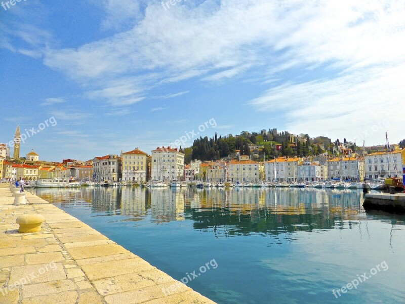 Reflection Harbour Mediterranean Seaside Seascape