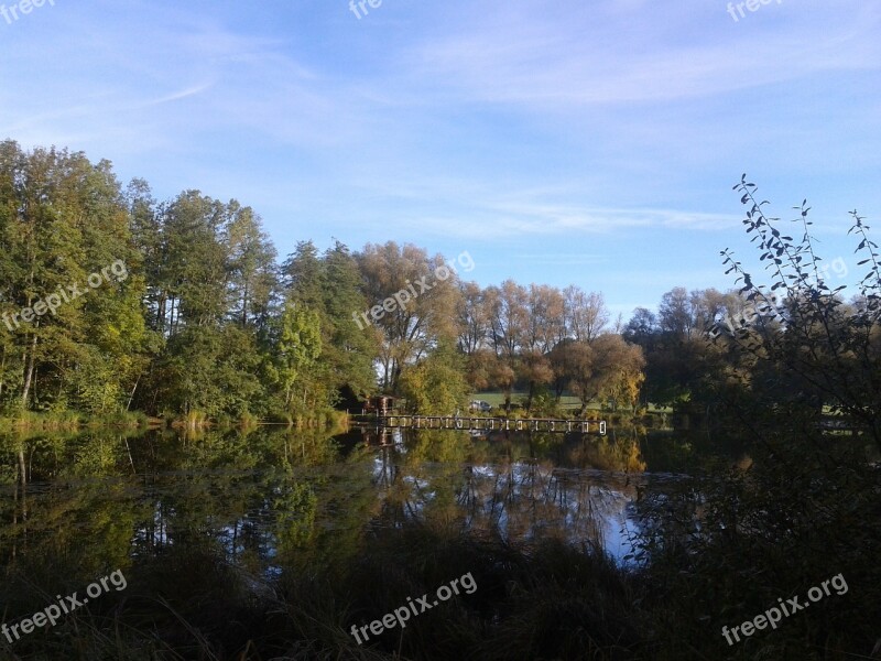 Nature Lake Mirrored Trees Free Photos