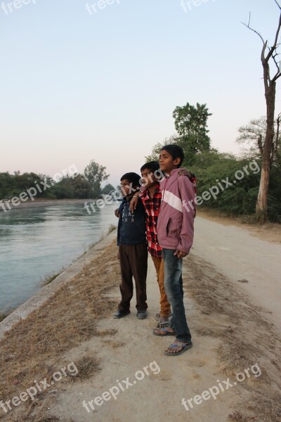 Boys River Water Evening Patiala