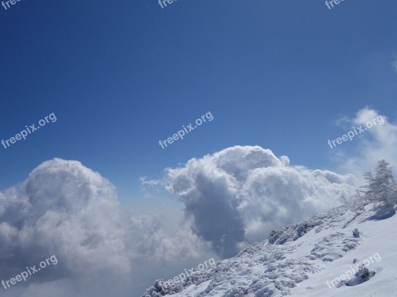 Mountain Halla Snow Landscape Winter