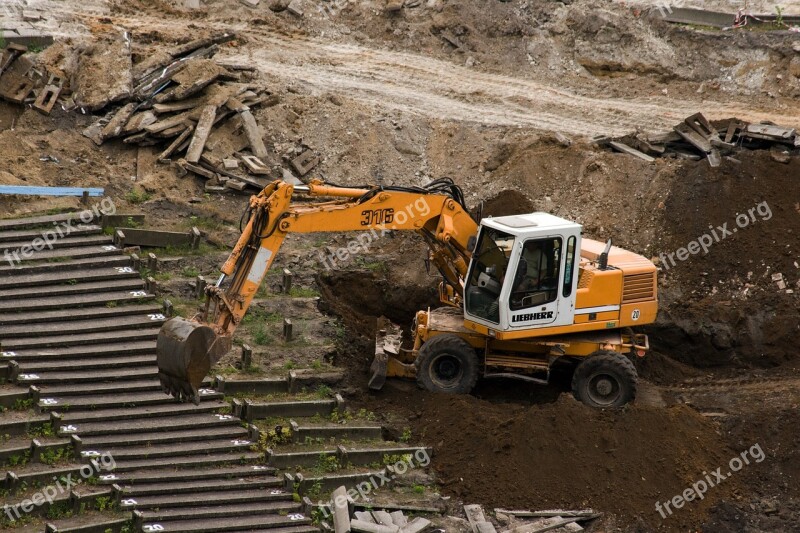 Excavators Construction Work Demolition Free Photos