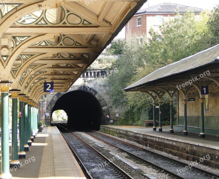 Railway Station Historically Old Tunnel Gleise