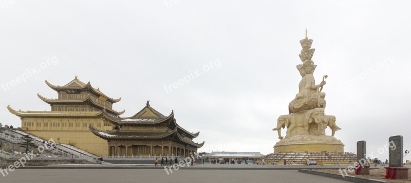 Emeishan Landscape Scenery The Golden Dome Free Photos