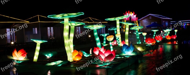 Lantern Festival Night View Free Photos