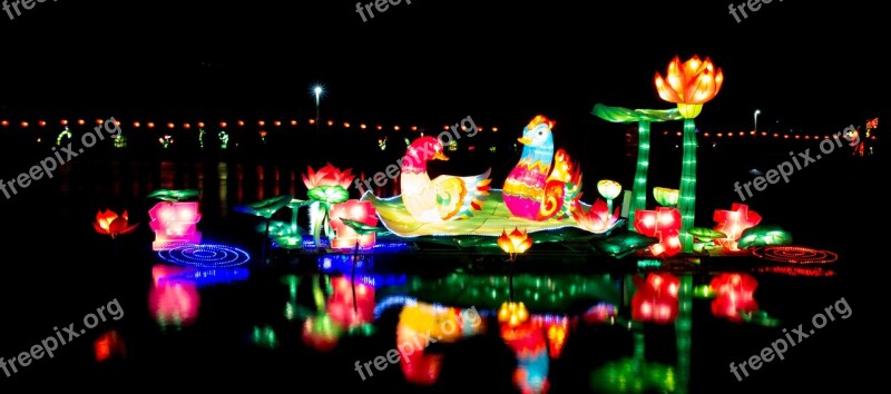 Lantern Festival Night View Free Photos