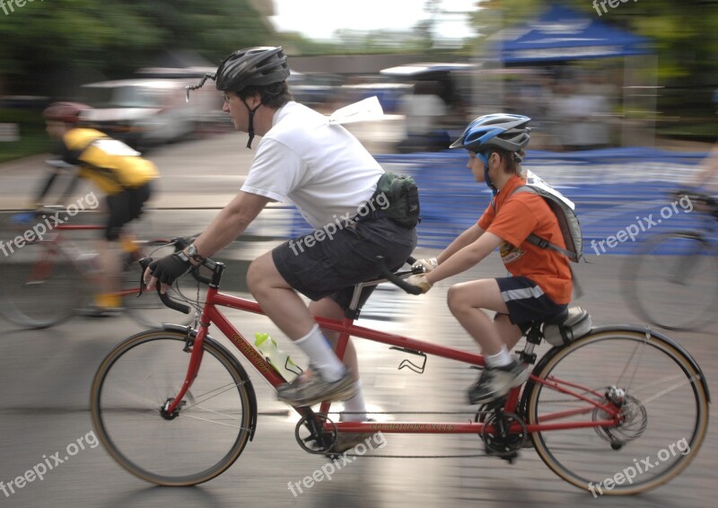 Cycling Cyclists Tandem Bicycles Riders