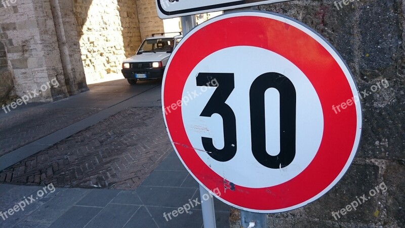 Speed Limit Roadsign Car Street