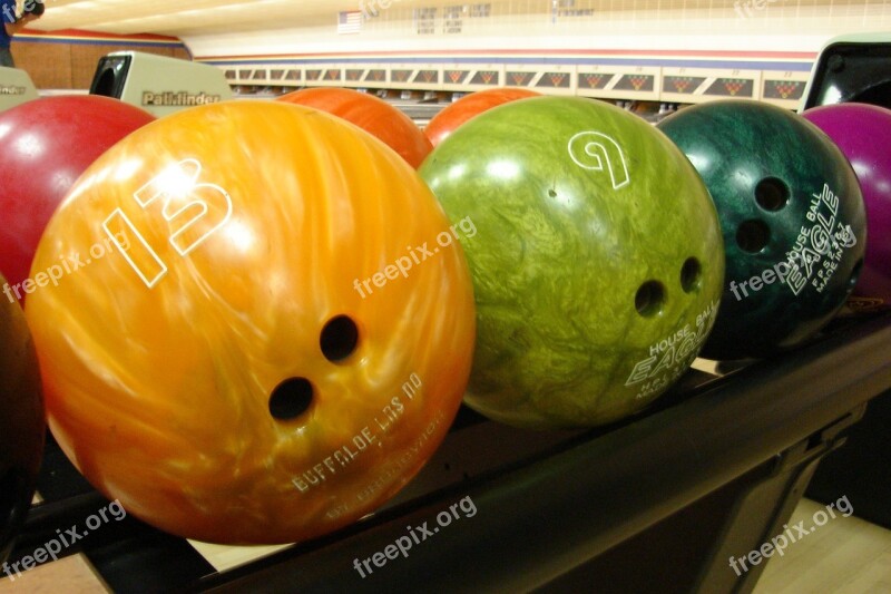 Bowling Balls Rack Colors Sport Bowl