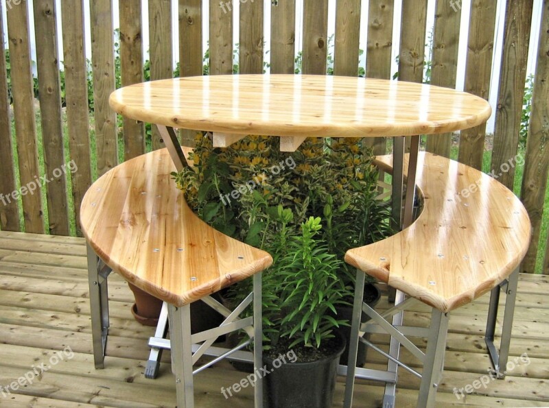 Table Deck Wood Varnish Outdoors