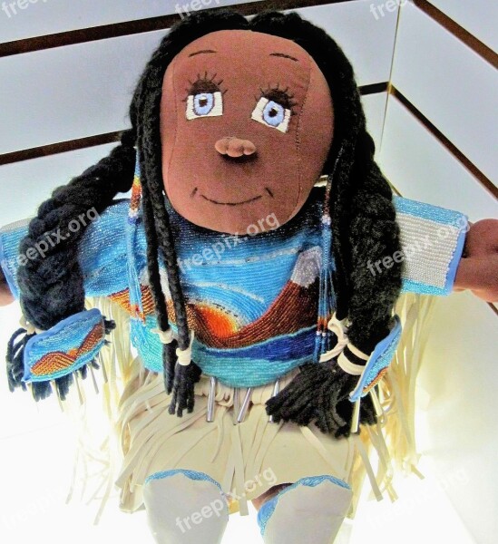 Native Indian Doll Museum Hand Sewn Banff Canada