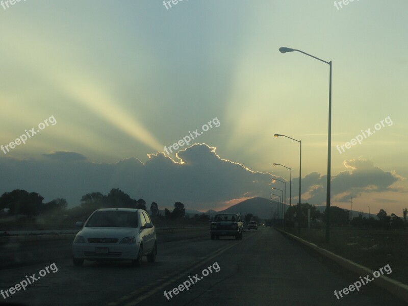 Sky Clouds Light Highway Lighting