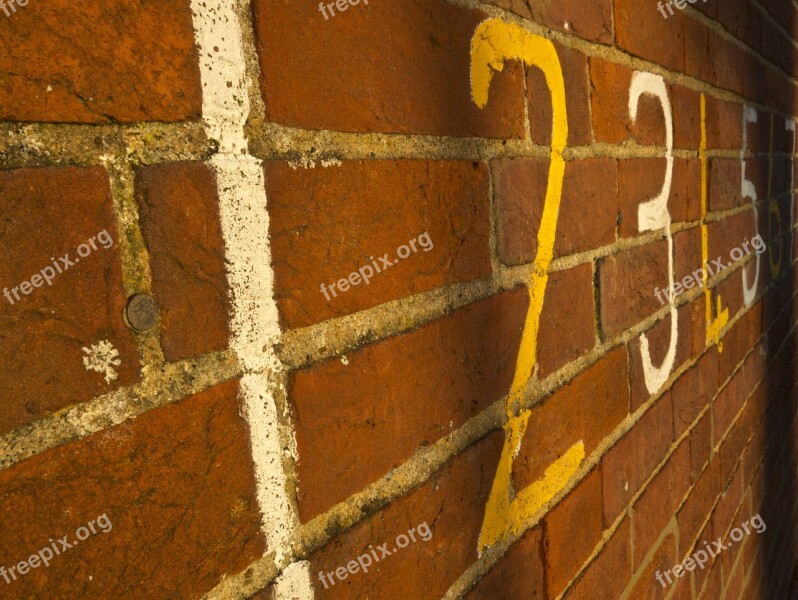 Numbers Wall Brick School Free Photos