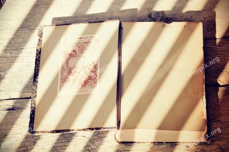 Book Old Antique Book Pages Light And Shadow