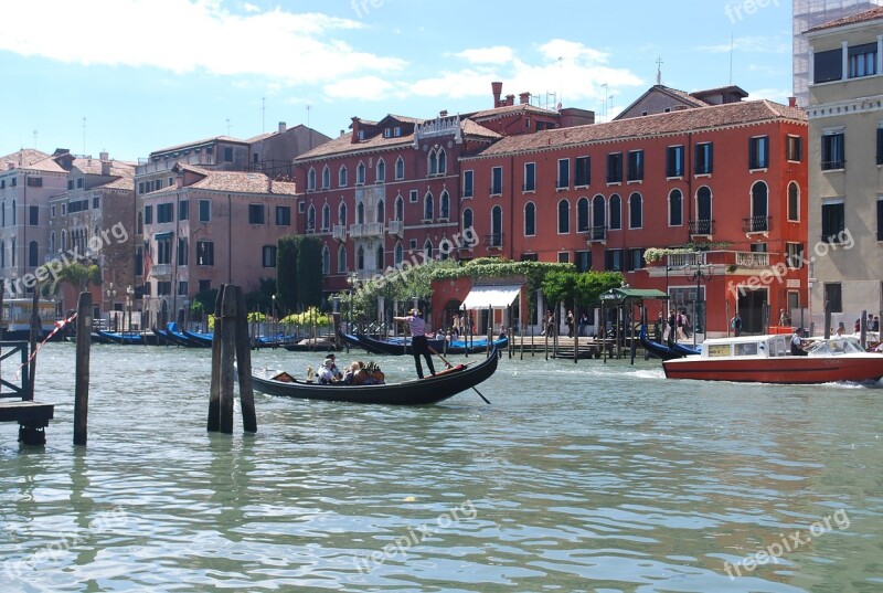 Venice Gondalier Canal Italy Travel