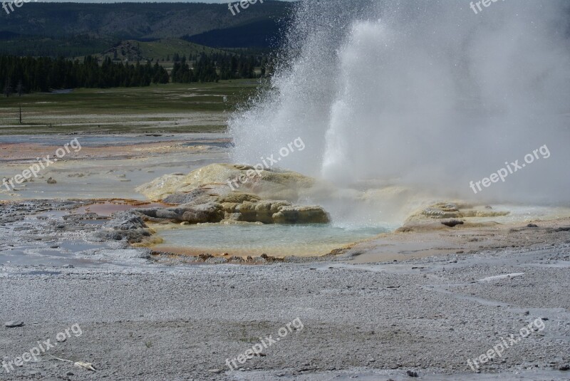 Yellowstone Geyser United States Free Photos