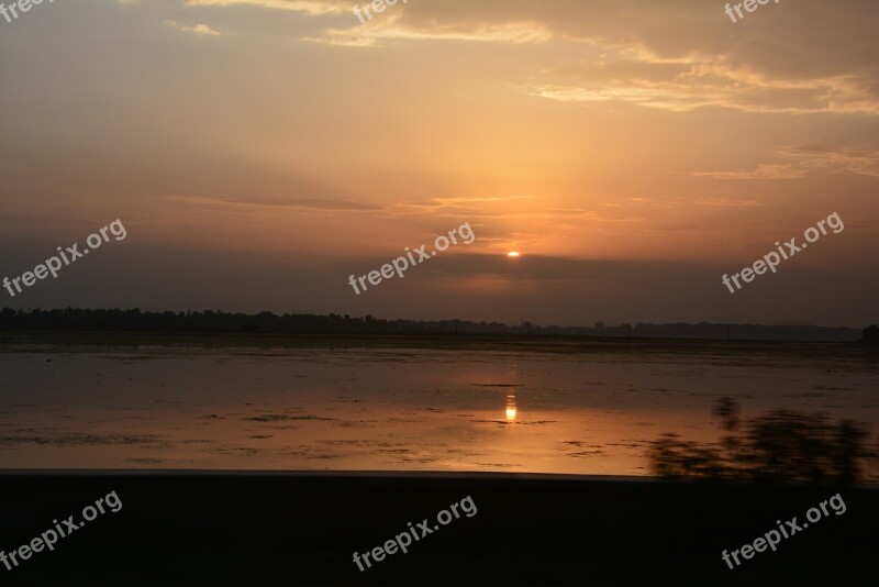 Sunset Kashmir Dal Lake India Srinagar