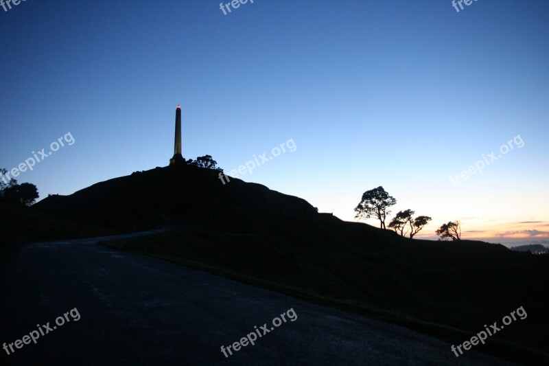 One Tree Hill Auckland Sunrise Zealand Free Photos