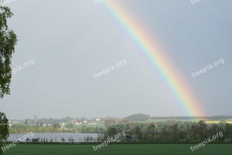 Rainbow Lake Arch Mood Natural Phenomenon