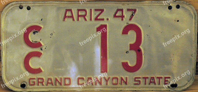 License Plate Arizona Plate Driver Sign