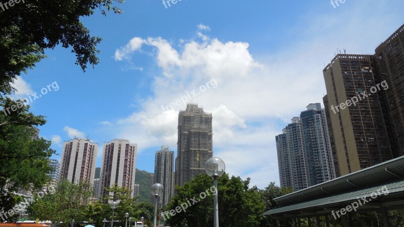 Hong Kong Skyline Skyscraper Summer City