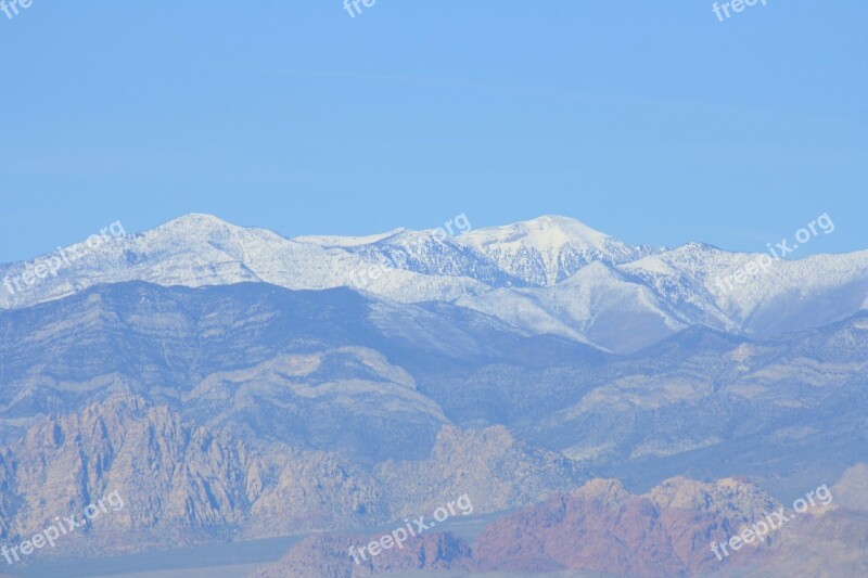 Snowy Mountain Red Rock Free Photos