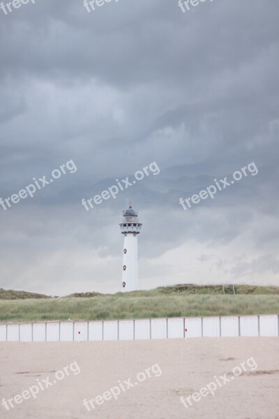 Lighthouse Beach Clouds Nature Dunes