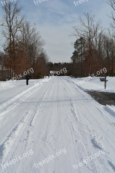 Snow Road Winter Roadway Rural