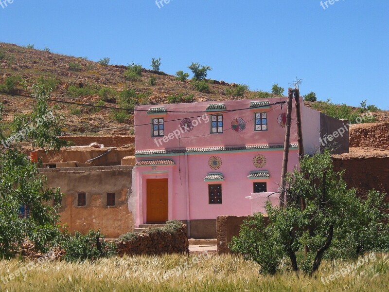 Morocco House Painted Architecture Housing Free Photos