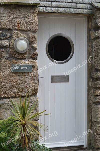 Door Porthole St Ives White Frame