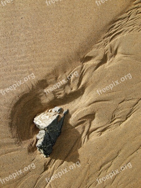 Sand Pattern Beach Tide Stream