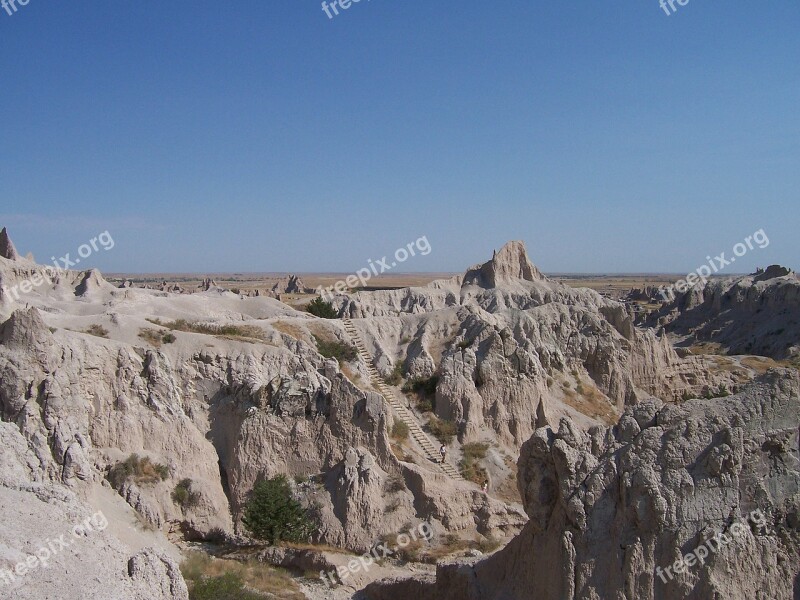 Badlands Arid Desolate Desert Nature