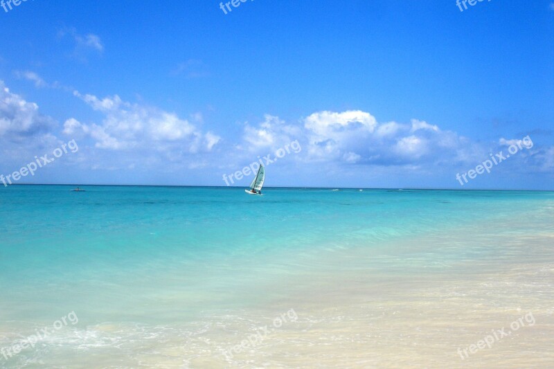 Sea Sky Horizon Landscape Blue