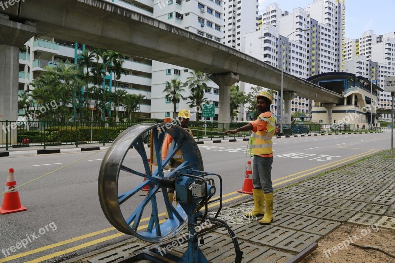 The Work Road Construction Singapore Road City