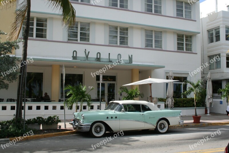 Ocean Drive Miami Beach Florida Beach Waterfront