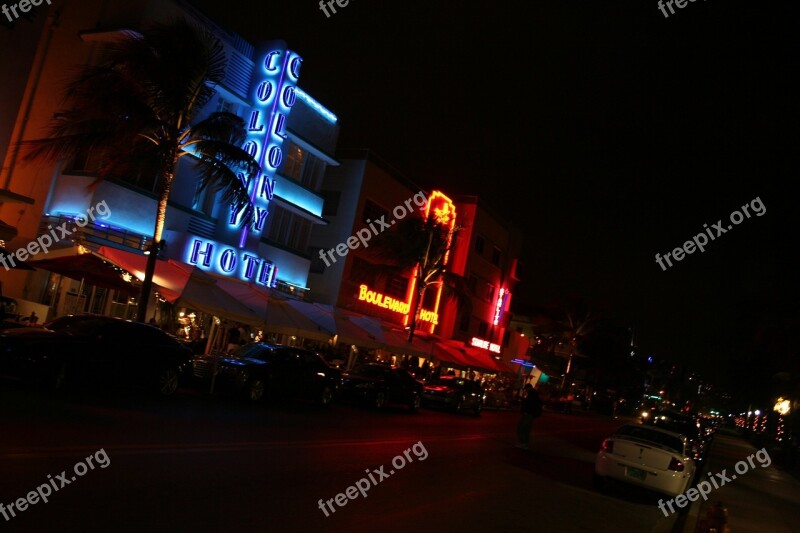 Ocean Drive Miami Beach Florida Beach Waterfront