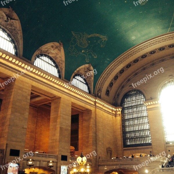 Grand Central Station Historic Green Ceiling Windows