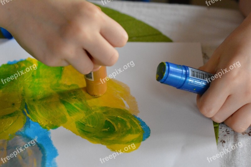 Painting Colored Paint Kindergarten Color