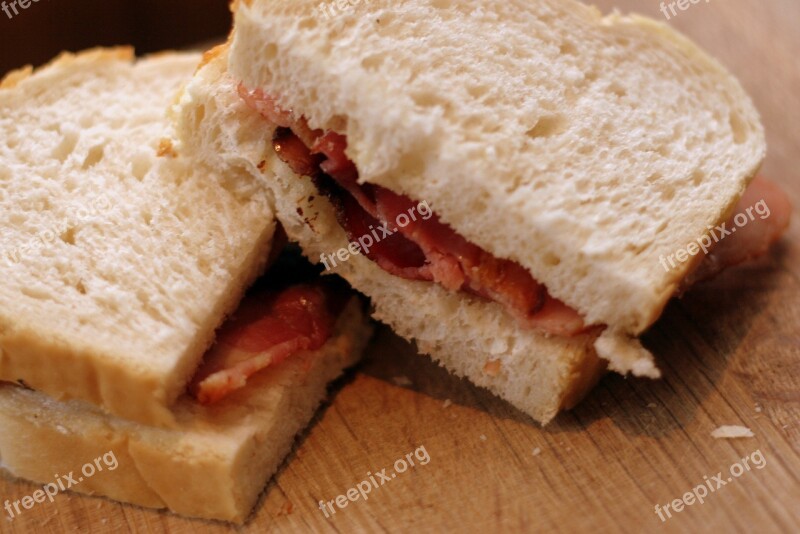 Sandwich Bacon Bread White Sliced