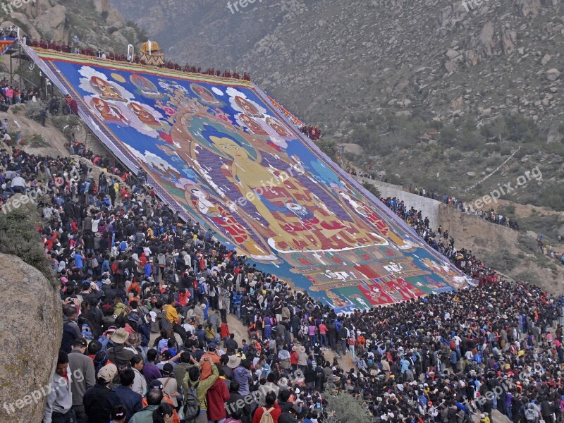 Monastery Drepung Lhasa Tibet Shoton