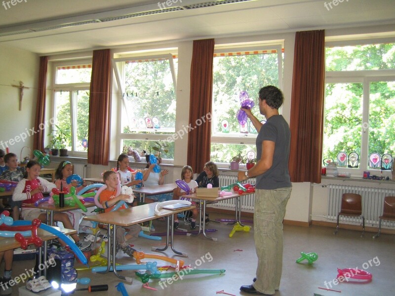 School Teaching Balloon Knot Ballons Kreativtät