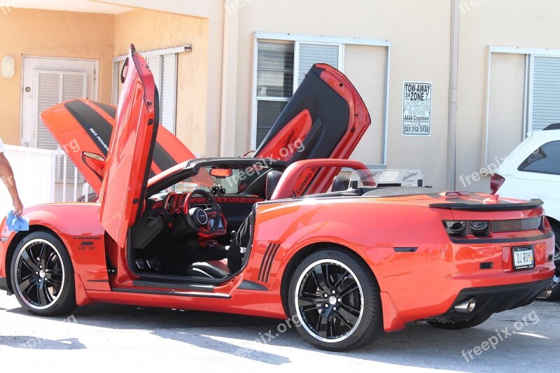 Camaro Chevrolet Sports Car Orange American Muscle