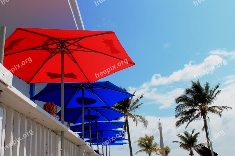 Red White Blue Umbrella Pattern