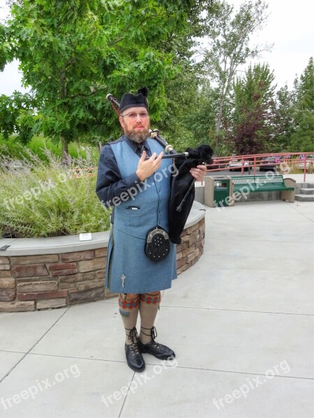 Bagpipe Scottish Kilt Tartan Culture