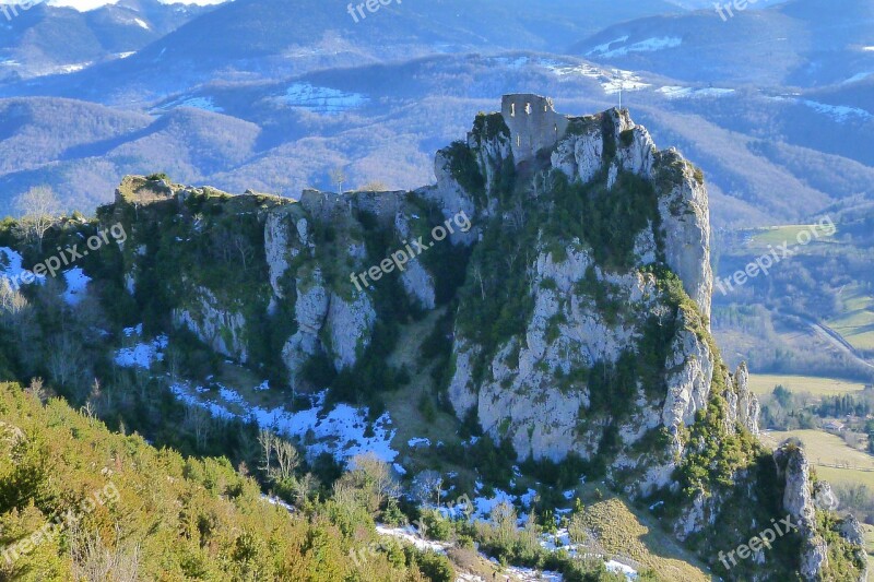 Castle Ruin Cathar Fortification Perched